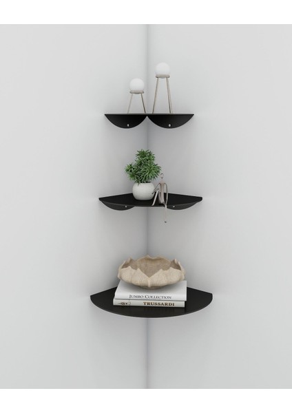 Modern Oval 3'lü Metal Duvar Köşe Rafı – Şık ve Fonksiyonel Dekoratif Set fiyatları