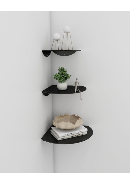 Modern Oval 3'lü Metal Duvar Köşe Rafı – Şık ve Fonksiyonel Dekoratif Set modelleri