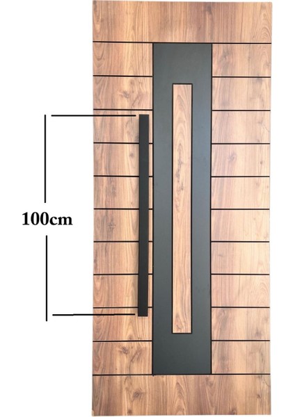 Siyah Dikdörtgen Çekme Kolu 100CM, Çelik Kapı Için Dayanıklı ve Şık Tasarım