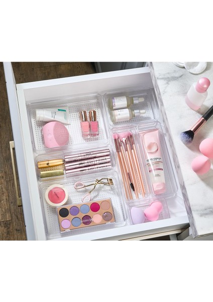 Şeffaf 7'li Çekmece Içi Düzenleyici, Üst Üste Dizilebilen Kozmetik ve Takı Organizeri fiyatları