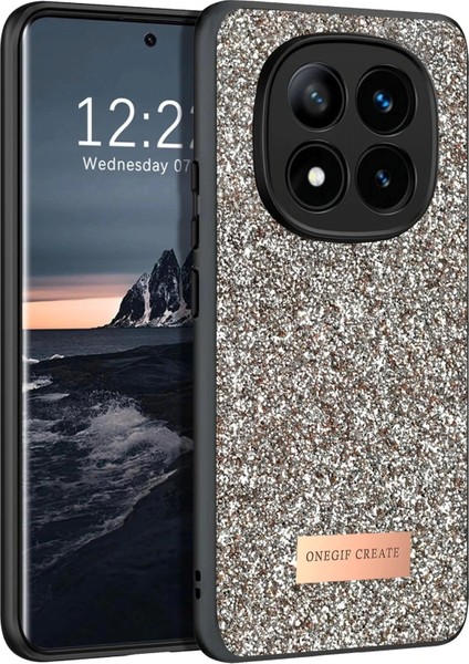 Onegif Xiaomi Redmi Note 14 Pro 4g Bright Simli Kapak - Gold