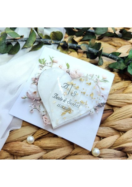 15 Adet Epoksi Kalp Kağıt Üzeri Altın Renk Magnt Söz Nişan Nikah Sünnet Bebek Hediliyelik fiyatları