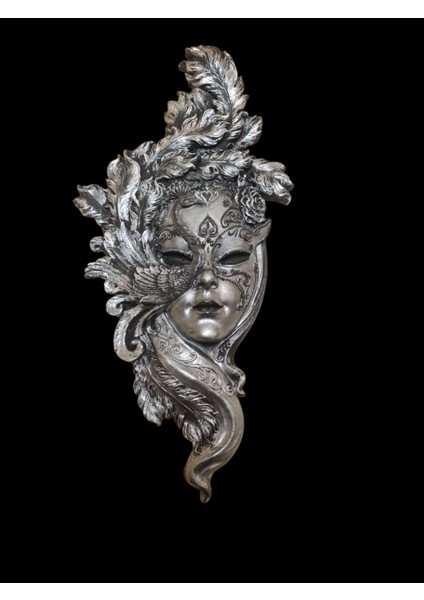 Şık Siyah Venedik Mask Duvar Dekoru 51X24X6 cm