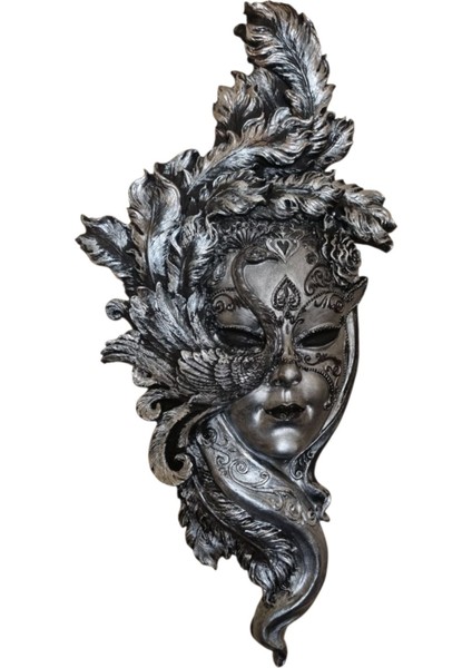 Şık Siyah Venedik Mask Duvar Dekoru 51X24X6 cm
