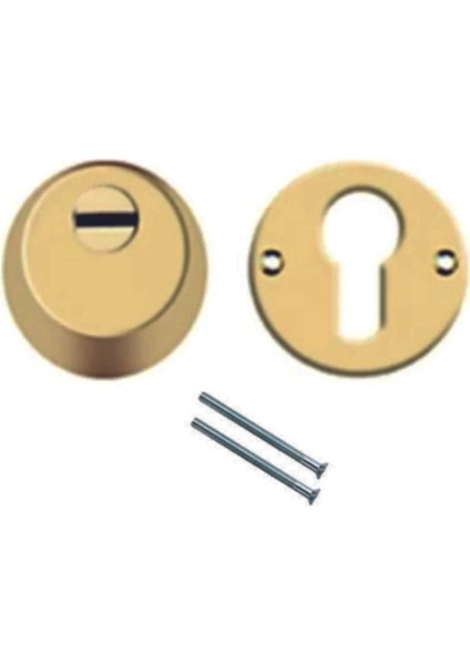 Sarı Çelik Kapı Barel Muhafazası ve Rozet Seti, Dayanıklı ve Şık Tasarım