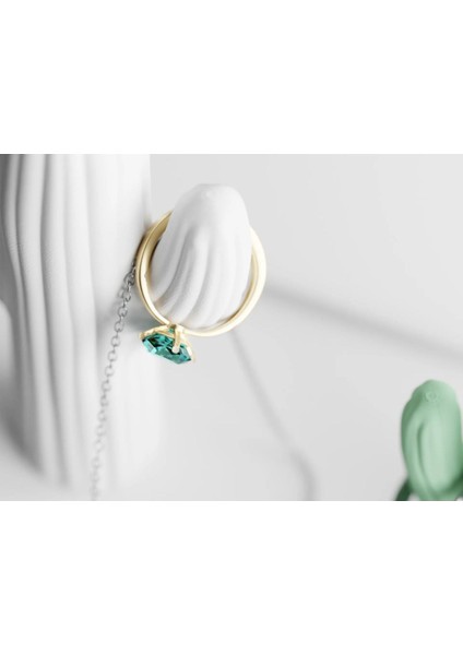 Şık Kaktüs Temalı Takı ve Yüzük Standı, 20X13 Cm, Beyaz modelleri