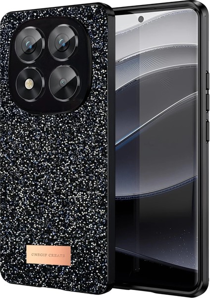 Onegif Xiaomi Redmi Note 14 Pro 5g Bright Simli Kapak - Siyah