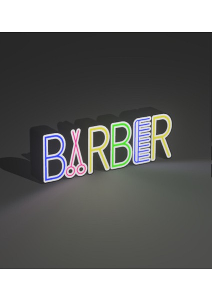 Renkli LED Işıkla Berber Duvar Dekoru, Şıklık ve Tarz Kat! indirimleri