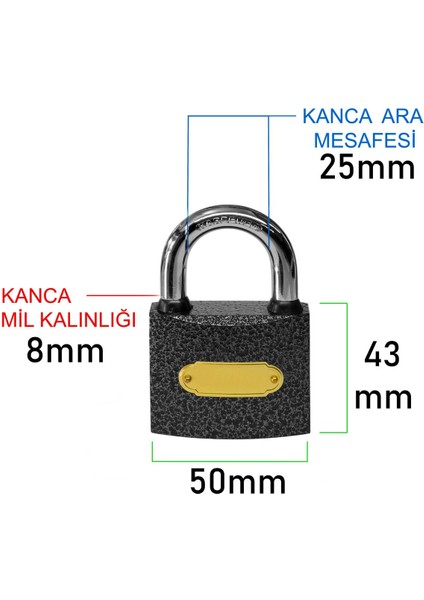 50 mm Yağmur Kontrolü Çift Damak Güvenli Kapı Kilidi modelleri