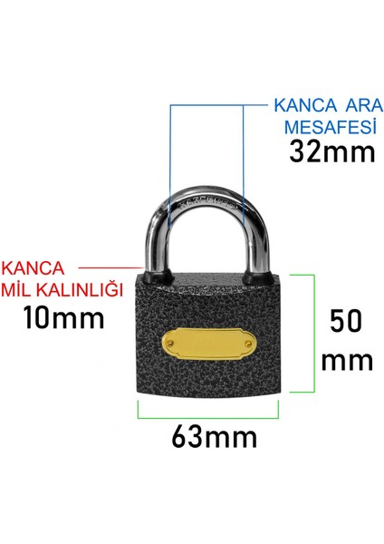 63 mm Çift Damak Güvenli Kapı Kilidi Yağmur Contasıyla, Dayanıklı ve Ekstra Güçlü modelleri