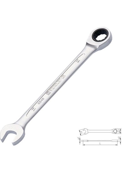 13 mm Cırcır Kombine Anahtar, Dayanıklı ve Pratik Kullanım Sağlar.