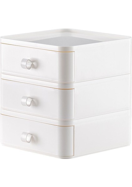 3 Katlı Çok Amaçlı Organizer, Makyaj ve Ofis Düzenleyici, Beyaz Renk fiyatları