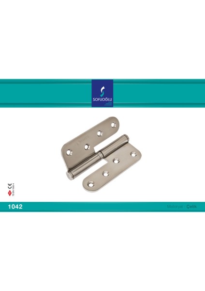 10CM Metal Saten Yuvalı Kapı Menteşesi Sol, Dayanıklı ve Şık Tasarım. fiyatları