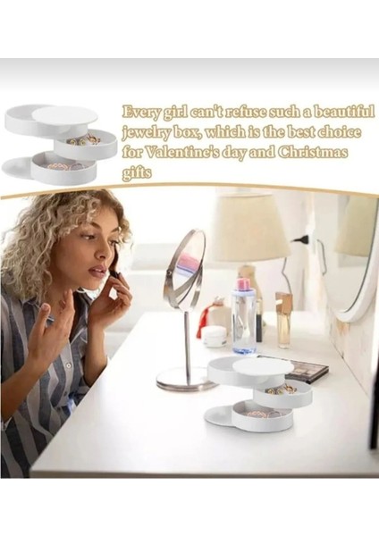 Döner Çok Katlı Takı Saklama Kutusu, 360° Döner Plastik Organizer modelleri