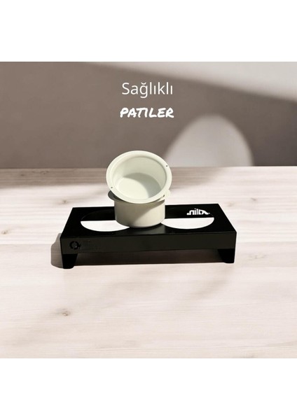 Çelik Mama Kabı, 2'li, 1 Litre, Kedi ve Köpek Için, Siyah Renk fırsatları
