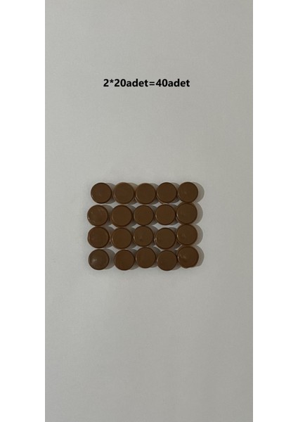 Çelik Kapı Vida Gizleme Tıpası, Set Halinde, Şık ve Dayanıklı, Kahverengi Renk, 40 Adet