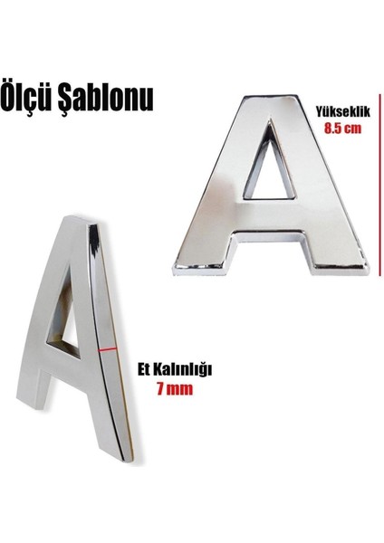 Yapışkanlı 8.5 cm Parlak Krom Harf, Kapı ve Oda Dekoru Için Şık ve Pratik Seçenek modelleri
