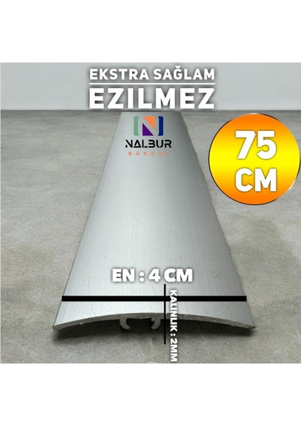 Geniş 4cm Alüminyum Kapı Eşik Profili 75CM Ekstra Kalın