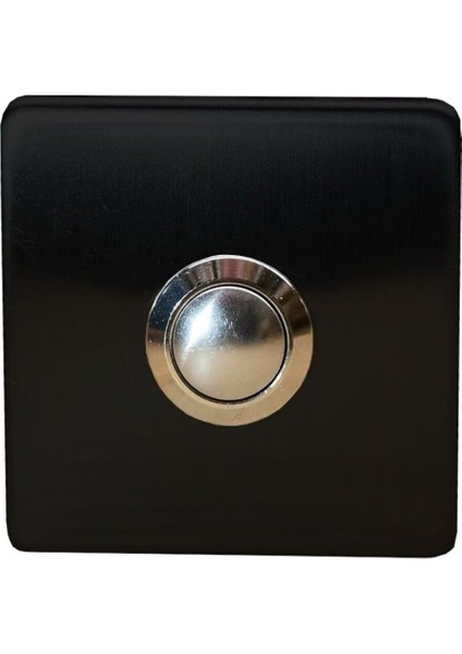 Şık Siyah Paslanmaz Tek Kontak Kapı Zili Butonu