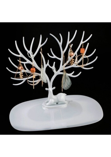 Beyaz Geyik Tasarımlı Takı ve Mücevher Standı, Şık ve Düzenli Sergileme Sağlar fırsatları