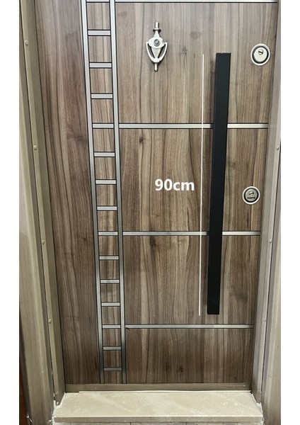 Siyah Dikdörtgen Çelik Kapı Kolu, 90CM, Dayanıklı ve Şık Tasarım