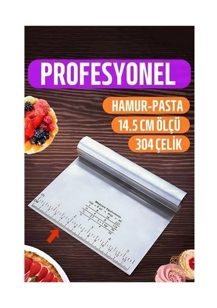 Hamur Kesici Spatula Profesyonel 304 Paslanmaz Çelik