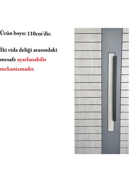 Siyah Dikdörtgen Çelik Kapı Çekme Kolu 110CM indirimleri