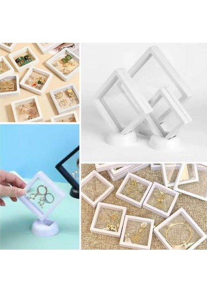 11X11CM Şeffaf 3D Takı ve Hatıra Saklama Kutusu, Çok Renkli, Standlı modelleri