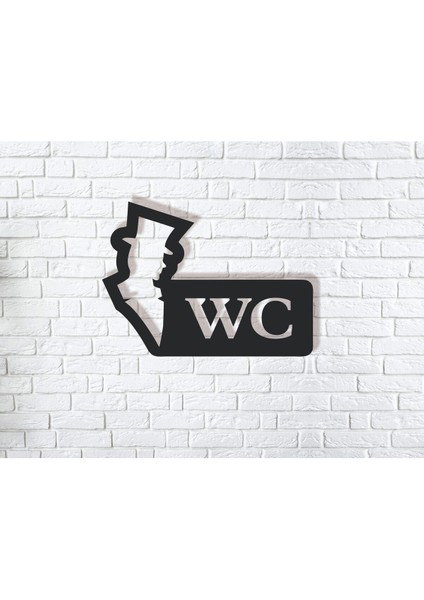 Renkli Erkek Wc Ahşap Duvar Yazısı Tablo Dekoratif Hediyelik