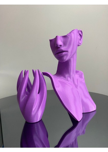 Mor Renk Dekoratif Takı Mankeni ve El 2'li Set, 21 cm Takı Organizeri fiyatları