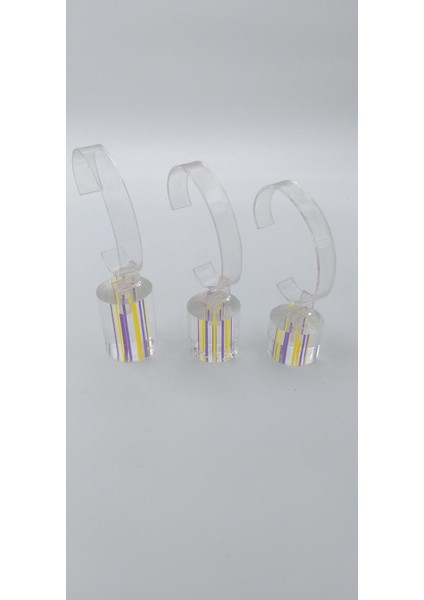 Üçlü Saat Standı Seti, Oval Tasarım, Sarı ve Lila Renkli, Şık ve Kullanışlı fiyatları