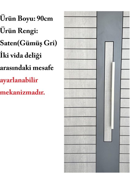 Saten Renk Çelik Kapı Çekme ve Tutma Kolu, Kare Model, 90CM fiyatları