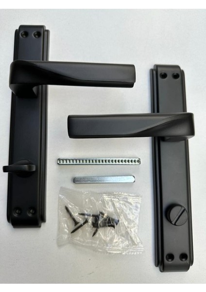 Şık Siyah Mat Noyan Kapı Kolu, Sol El, Banyo ve Wc Için Uygun