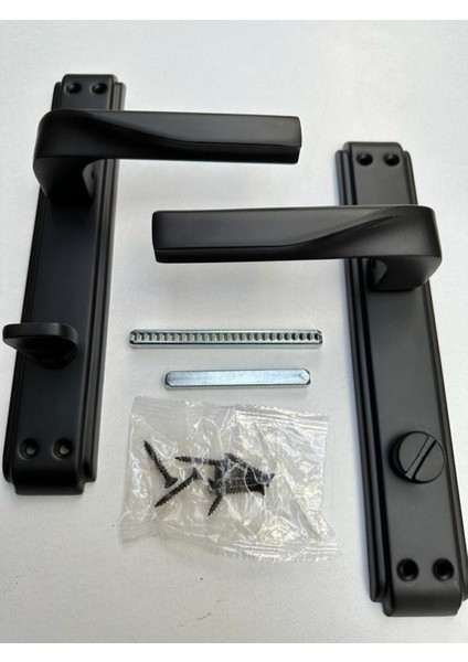 Şık Siyah Mat Noyan Kapı Kolu, Sol El, Banyo ve Wc Için Uygun modelleri