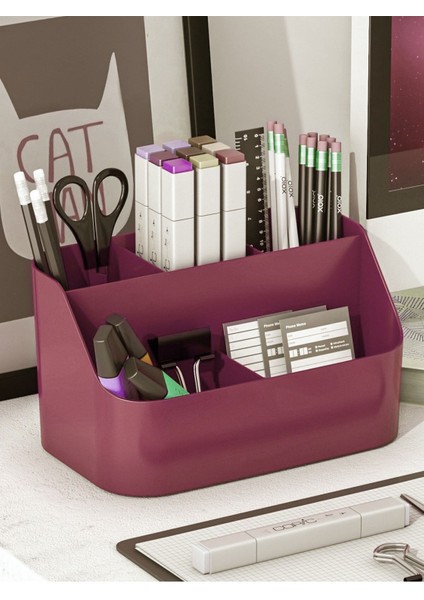 Mor Çok Amaçlı 5 Bölmeli Makyaj Düzenleyici, Şık ve Fonksiyonel Organizer