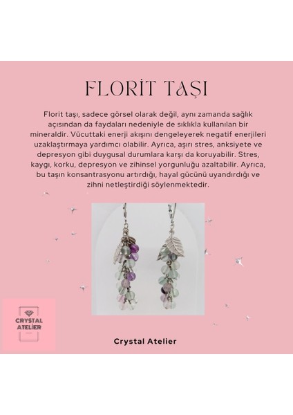 Florit Doğal Taş Küpe, Sertifikalı El Yapımı Florit Doğal Taş Üzüm Küpe, Florit Doğal Taş Salkım Üzüm Küpe fiyatları