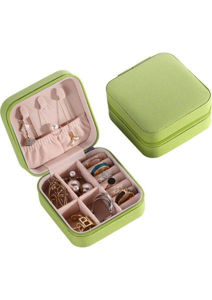 Yeşil Deri Takı Saklama Kutusu, Seyahat Için Şık ve Pratik Tasarım