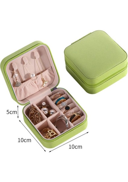 Yeşil Deri Takı Saklama Kutusu, Seyahat Için Şık ve Pratik Tasarım modelleri