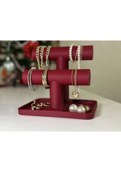 Kırmızı Renkli Takı Düzenleyici, Kolye, Bilezik, Yüzük Için Güzel Saklama Alanı modelleri