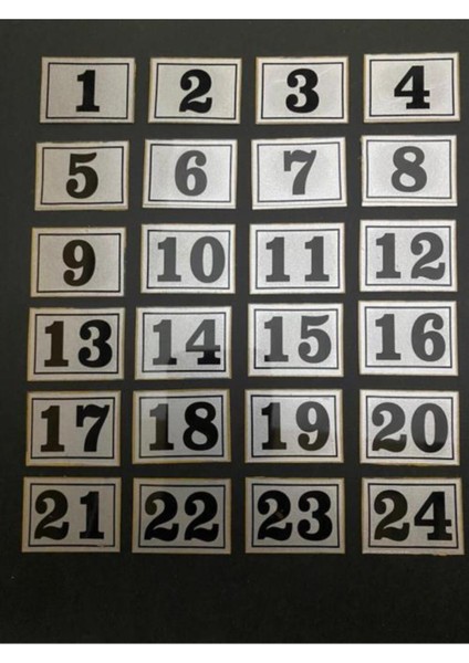 Düzenli ve Şık 3x3 cm Kapı Numarası, 1’den 24’e Kadar Seçenekler Mevcut