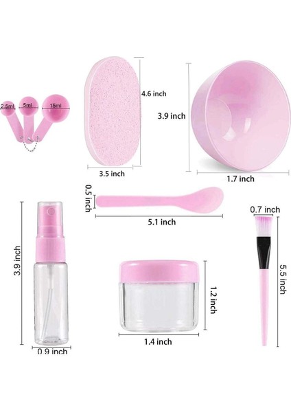 9 Parça Yüz Maskesi Hazırlama Seti Kendin Yap (Dıy), Pembe, Keyifli Bakım Seti fiyatları