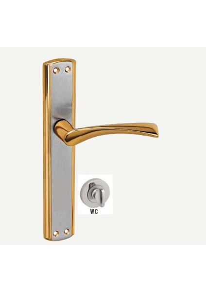 Saten Sarı Kapı Kolu, Banyo ve Wc Için, Lüks ve Şık Tasarım