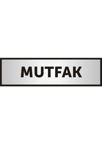 Modern Mutfak Kapı Yazısı ve Yönlendirme Levhası, Şık Gümüş Renkli Alüminyum Tasarım