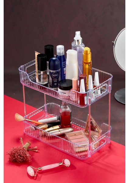 Iki Katlı Çok Amaçlı Düzenleyici, Banyo ve Kozmetik Organizatörü, Turuncu modelleri