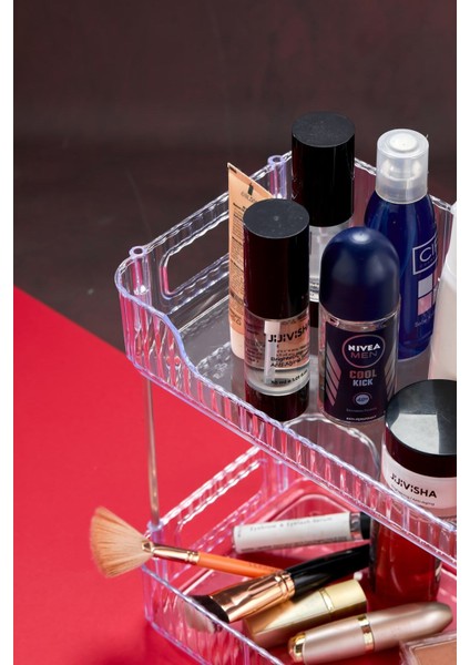 Iki Katlı Çok Amaçlı Düzenleyici, Banyo ve Kozmetik Organizatörü, Turuncu indirimleri