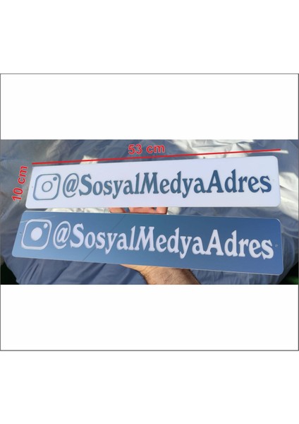 Beyaz Işıksız Sosyal Medya Adres Tabelası, Modern ve Şık Tasarım fiyatları
