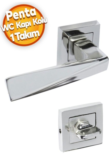 Nikel Saten Kare Kapı Kolu Takımı, Sağ, 2 Yıl Garanti