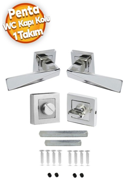 Nikel Saten Kare Kapı Kolu Takımı, Sağ, 2 Yıl Garanti fırsatları