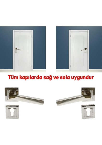 Nobel Meridyen Kare Kapı Kolu, Nikel Saten, Sağ ve Sol Uyumlu, 1 Takım modelleri