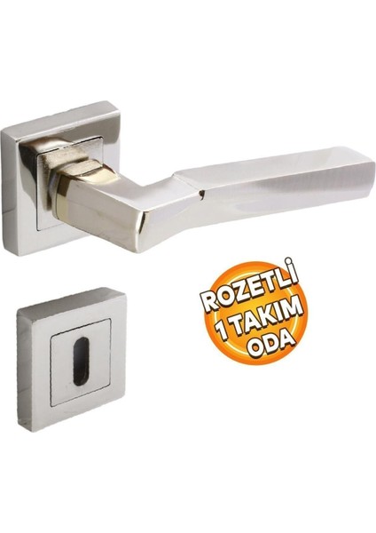 Modern Kare Kapı Kolu Seti Nikel Inox Sağ ve Sol Uyumlu 1 Takım fiyatları